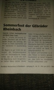 Ankündigung Auftritt Queckenberg